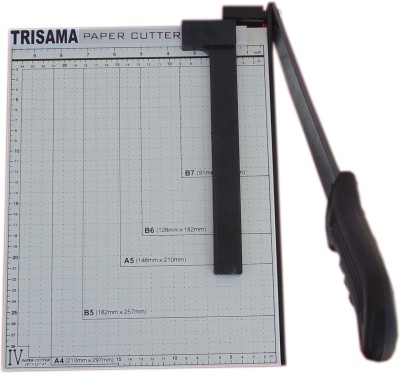 TRISAMA A4 Paper Trimmer \ Paper Cutting Machine Plastic Grip Guillotine Paper Cutter(Set Of 1, White)