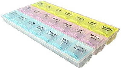 WHITE POPCORN 3 TIMES 7 DAY Pill Box(Multicolor)