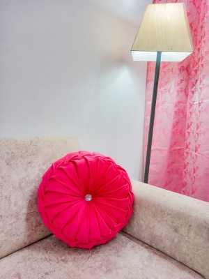 Shri Ganesh Handloom Polyester Fibre Solid Cushion Pack of 1(Pink)