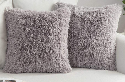 Catchyx Cart Microfibre Solid Cushion Pack of 2(Silver Grey)
