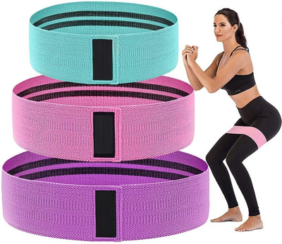 PREPSTO on-Slip Fabric ResistanceBand for Men and Women. Stretchable Resistance Loop Bands Resistance Tube(Multicolor)