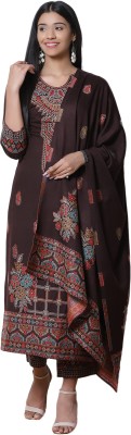 RANGRITI Solid Kurta, Palazzo & Dupatta Set