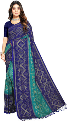 Kanooda Prints Floral Print Bollywood Georgette Saree(Blue)