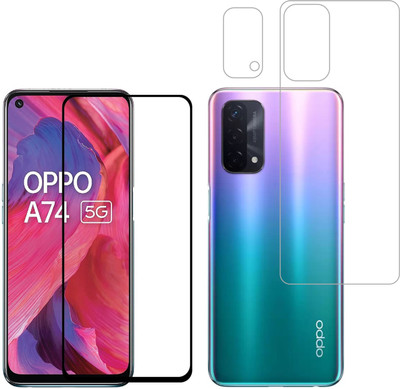 Vatsin Front and Back Tempered Glass for Oppo A74 5G(Pack of 3)