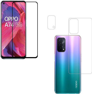 Vatsin Front and Back Tempered Glass for Oppo A74 5G(Pack of 3)