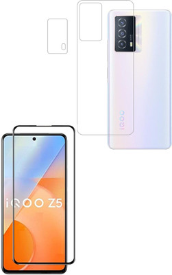 Vatsin Front and Back Tempered Glass for iQOO Z5(Pack of 3)