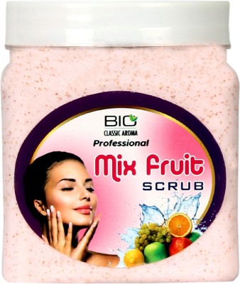 BIO CLASSIC Professional Mix Fruit Face Scrub with Orange Peel Extract, Instantly Clear and Bright Skin, Removes Dead Skin Cells & Specially to Smooth your Skin, Exfoliation & Tan Removal Scrub For Man & Woman Scrub(500 g)