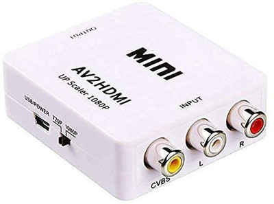 Tobo  TV-out Cable Mini AV2HDMI RCA AV HDMI AV to HDMI Converter AV to HDMI Video Adapter TD-657VC(Black, For Laptop)
