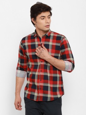 Canary Wings Men Checkered Casual Red Shirt