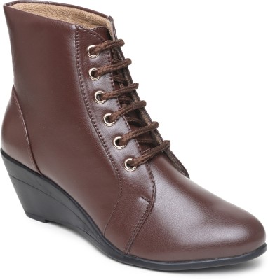 VALIOSAA Boots For Women(Brown , 8)