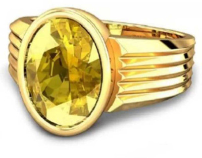 Neeba Metal Sapphire Gold Plated Ring