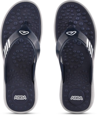 Adda Women Flip Flops(Navy, Grey , 7)