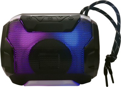 pinaaki A005 RGB Led DJ Disco Light Wireless Speaker 3D Sound Quality 3D Bass Wireless Bluetooth Speaker with Aux, USB and Memory Card Support Fully Compatibility Mobile|Laptop|Computer|Tablet And Suitable For Outdoor/Indoor/Home/Car/GYM 10 W Bluetooth Speaker(Black, Stereo Channel)