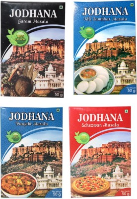 Jodhana - the taste of marwar Garam Masala 50g, Panjabi Masala 50g, Idli Sambhar Masala 50g,Schezwan Masala 50g(4 x 50 g)