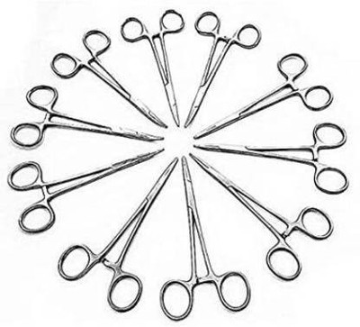 Forgesy 10 pcs Mosquito Hemostat Locking Forceps 5 Curved & 5 Straight Stainless Steel, 5 inch Utility Forceps Utility Forceps