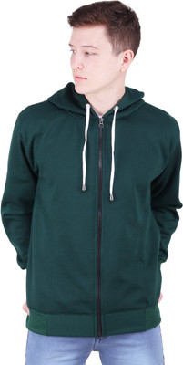 RiverHill Solid Hooded Neck Casual Men Green Sweater