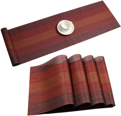 Royalkart Red 135 cm Reversible Table Runner(PVC, Polyester, Silk)