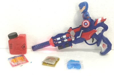 Richuzers Captain America Avenger Toy Gun With Lazer Light water bullets and 5mm bullets for kids Guns & Darts(Multicolor)
