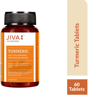 JIVA Turmeric Capsules - Boosts Immunity and Overall Health - 60 Capsules - Pack of 1(60 Tablets)