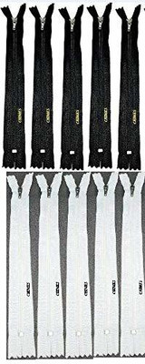 ZENITH New Combo Polyester Auto-Lock 8-inches Zip for Pants, Palazzos 8 inch Tailoring Zips Perfect Fasteners Dressmaking Repairs & Embellishing Craft Material DIY Hobby (Black & White, 10) Black, White Synthetic Open-ended Zipper ZENITH New Combo Polyester Auto-Lock 8-inches Zip for Pants, Palazzos 8 inch Tailoring Zips Perfect Fasteners Dressmaking Repairs & Embellishing Craft Material DIY Hobby (Black & White, 10) Black, White Synthetic Open-ended Zipper