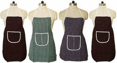 Fabfurn Cotton Home Use Apron - Free Size(Multicolor, Pack of 4)