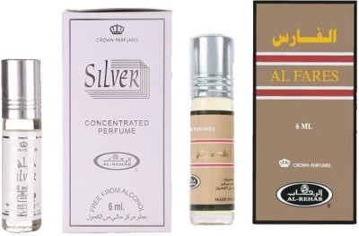 AL- REHAB Silver & Al Fares Combo Pack Floral Attar(Floral)