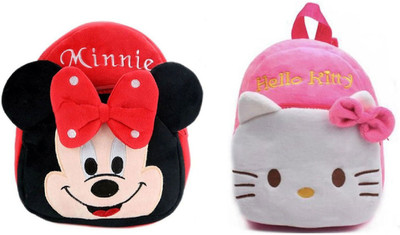 A Little Swag AVK_Combo of 2 red minnie, pink hello kitty_745 10 L Backpack(Multicolor)