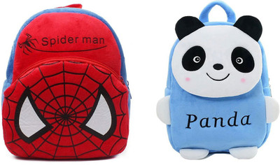 Bluemoon BM-Latch_combo of 2 red spiderman, blue panda_843 12 L Backpack(Multicolor)
