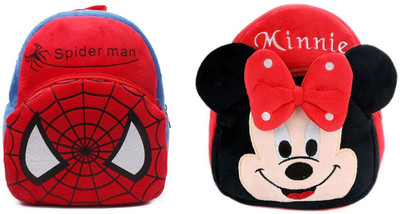 7Eleven Enterprise BM-combo of 2 red mickey , red spiderman_739 12 L Backpack(Red)