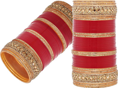 Lucky Jewellery Plastic Cubic Zirconia Bangle Set