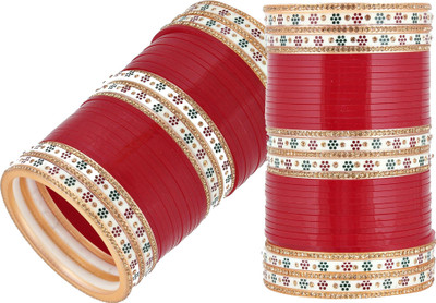 Lucky Jewellery Plastic Cubic Zirconia Bangle Set