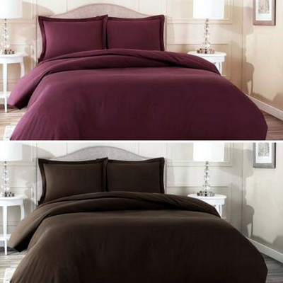 BEVI Polycotton Double Flat 144 TC Solid Bedsheet(Pack of 2, Maroon)