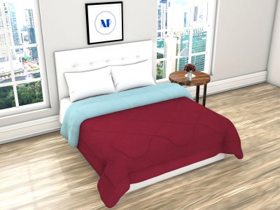AP Linens Solid Double Comforter for  Heavy Winter(Poly Cotton, Maroon & Aqua)