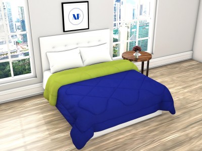 AP Linens Solid Double Comforter for  Heavy Winter(Poly Cotton, Blue & Green)