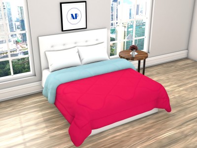 AP Linens Solid Double Comforter for  Heavy Winter(Poly Cotton, Aqua & Pink)