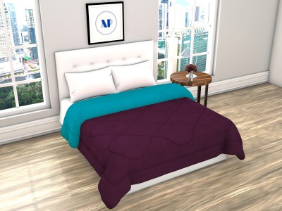 AP Linens Solid Double Comforter for  Heavy Winter(Poly Cotton, Cyan & Burgandy)