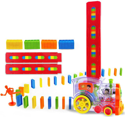 Dherik Tradworld Latest Domino Funny Train Choochoo Filling Dominoes in The Rails Battery Operated Toy for Kids(Multicolor)