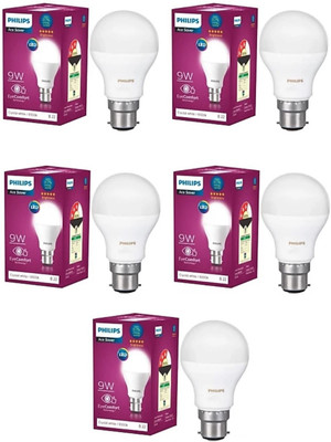 PHILIPS 9 W Basic Round B22 LED Bulb(White, Pack of 5)
