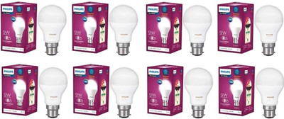 PHILIPS 9 W Basic Round B22 LED Bulb(White, Pack of 8)