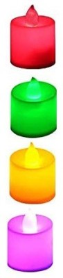 WunderVoX XIX®-296-DC-Flame-Less LED Tealights, Smokeless Plastic Decorative Light Candles Candle(Multicolor, Pack of 36)