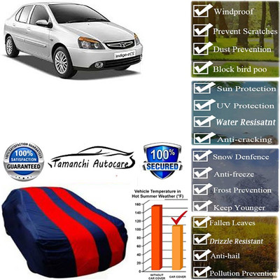 Tamanchi Autocare Car Cover For Tata Indigo eCS(Red, Black)