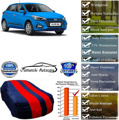 Tamanchi Autocare Car Cover For Hyundai Elite i20(Red, Black)
