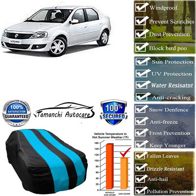 Tamanchi Autocare Car Cover For Mahindra Logan(Blue, Black)