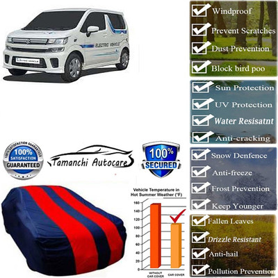 Tamanchi Autocare Car Cover For Maruti Suzuki Wagon R VXI AMT 1.2 Petrol(Red, Black)