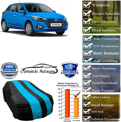 Tamanchi Autocare Car Cover For Hyundai Elite i20(Blue, Black)