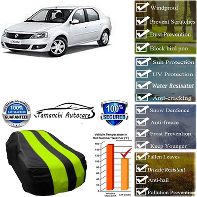 Tamanchi Autocare Car Cover For Mahindra Logan(Green, Black)