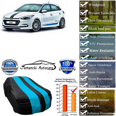 Tamanchi Autocare Car Cover For Hyundai i20 Sportz(Blue, Black)