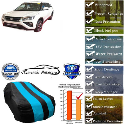 Tamanchi Autocare Car Cover For Toyota Universal For Car(Blue, Black)