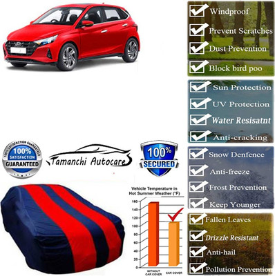 Tamanchi Autocare Car Cover For Mahindra i20(Red, Black)