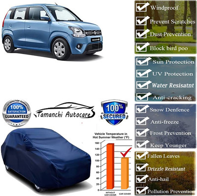 Tamanchi Autocare Car Cover For Maruti Suzuki Wagon R VXI(Blue)